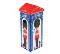 Premium London Royal King's Guard Sentry Gift Tin with British All Butter Union Flag-Embossed Shortbread Biscuits, 180g