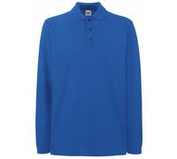 Premium Long Sleeve Polo Shirt Fruit Of The Loom Royal M