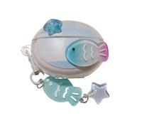 Premium Lovely Cute Light Blue Fish Decoration Headphone Protective Cover with Pendant Case for Huawei FreeBuds 6i