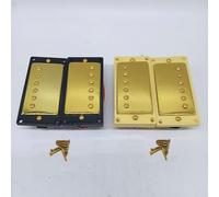 Premium LP Guitar Pickups Set - Ceramic 50#/52# Gold - 8.2K-15K Output for Electric Guitar Replacement & Upgrade (2PCS/Set) (Golden black frame)