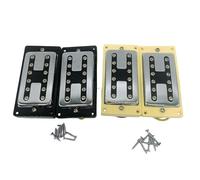 Premium LP Humbucker Pickups - Alnico 5 Magnets (8.2K-15K) with Chrome/Black/Yellow Frames - I-Beam Copper Shell Design (50#/52#) - 274g/Set (Silver black frame)