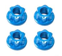 Premium M10 Track Wheel Nuts Sturdy Axle Screw for Rear Bike Hub Set of 4 (Blue)