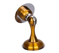 Premium Magnetic Door Stop - Heavy Duty Floor Mounted Doors Stoppers for Walls & Floors - Strong Magnetic Catch, Adhesive Fitting, Wall Protector, Chrome Door Stop (Multi Colors) (Golden)