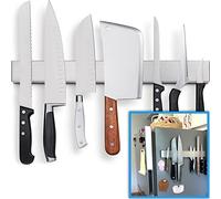 Premium Magnetic Knife Holder for Refrigerator that Doesn't Slide - 43cm Professional Double Sided Knife Strip for Fridge - Knife Rack/Bar with Powerful Magnetic Pull Force (Upgraded Version)