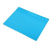 Premium Magnetic Silicone Heat Rep Mat for Computer and Phone Solde with Storage Compartment 405x305x8mm (Grey) (Light Blue)