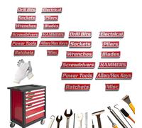 Premium Magnetic Toolbox Labels, 2026 Upgrade High Magnetic Tool Box Labels, for Tool Organization, 10/12 Pack of 3D Printed Drawer Tags, for Mechanics, Diyers (24pcs-Red)