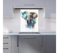 Premium Majestic Elephant Splashart Kitchen Splashback 6mm Toughened Glass Kitchen Splashback - Heat Resistant Splashback for Kitchens, Perfect for Cookers and Hobs, Polished Edges