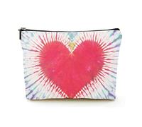 Premium Makeup Bag Women Linen Travel Cosmetic Bags,Tie-dye That Highlights Love, Durable Cosmetic Case