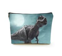 Premium Makeup Bag Women Linen Travel Cosmetic Bags,Tyrannosaurus Rex in The Jungle, Durable Cosmetic Case