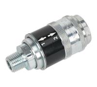Premium Male 1/4 Inch Bspt Safety Coupling With 2-Stage Self Venting Release System
