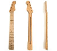 Premium Maple Guitar Neck for Fender ST Style Canadian Maple Tiger-Stripe Neck- 22 Fret Bolt-On C Shape Neck Medium Jumbo Frets, 14" Radius, Tiger Pattern Maple Fingerboard (Natural Tiger)