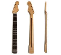 Premium Maple Guitar Neck for Fender Stratocaster-Style Guitars, Canadian Maple with Rosewood Fingerboard, Adjustable Truss Rod, 22 Medium Jumbo Frets, Bone Nut, Matte Finish