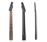 Premium Maple Guitar Neck for Fender Telecaster-Style Guitars, Canadian Maple with Rosewood Fingerboard, 22 Medium Jumbo Frets, Matte Black Back Finish - Truss Rod Access At Headstock