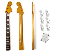 Premium Maple Guitar Neck for Strat Style - 22 Medium Jumbo Frets, Rosewood Fingerboard with Block Inlays, 14" Radius, Maple Neck Replacement for Fender Stratocaster Guitar Accessoires