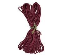Premium Maroon Macrame Cord, 10 m / 32 ft of 5 mm Thick Natural Cotton Thread Yarn Macrame Rope for Wall Hangings, Plant Hangers, DIY Crafts, Home Decorations, Gift Wrapping (Hank)