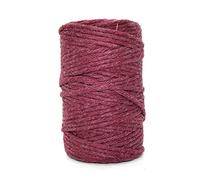 Premium Maroon Macrame Cord, 50 m / 164 ft of 3 mm Thick Natural Cotton Thread Yarn Macrame Rope for Wall Hangings, Plant Hangers, DIY Crafts, Home Decorations, Gift Wrapping (Reel)