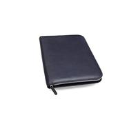 Premium Maruse Leather Portfolio Padfolio - Executive Folio for Men and Women with Zipper, Folio Document Organizer, Laptop Sleeve, iPad Case and Folder - Made in Italy, Navy Blue