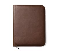 Premium Maruse Leather Portfolio Padfolio - Executive Folio for Men and Women with Zipper, Folio Document Organizer, Laptop Sleeve, iPad Case and Folder - Made in Italy, Brown