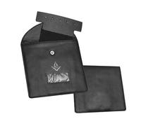 Premium Masonic Regalia Pocket Jewel Holder Case - Leather Carry Wallet with Soft Lining for Freemason Lodge Jewels, Pins & Badges (Square Compass G Gold & Blue - Black, Large)