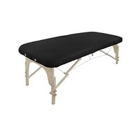 Premium Massage Table Fitted Couch Cover 100% Cotton Without FACE Hole with Ties. Fits All Beds from 24in (60cm) to 30in (76cm) Wide. [Black] (Without Breathe Hole)