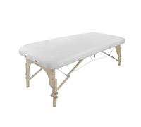Premium Massage Table Fitted Couch Cover 100% Cotton Without FACE Hole with Ties. Fits All Beds from 24in (60cm) to 30in (76cm) Wide. [White] (Without Breathe Hole)