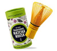 Premium Matcha Green Tea Whisk - 100 Prong - MATCHAMAKA Traditional Japanese Bamboo Matcha Whisk - Green Tea, Matcha Latte, Matcha Ceremonial Powder, Matcha Tea - The Perfect Matcha Ceremony Whisk