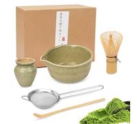 Premium Matcha Tea Set with Bamboo Whisk, Ceramic Bowl, Scoop & Holder - Complete Matcha Making Kit for Traditional Japanese Tea Ceremony - Ideal Matcha Gift Set for Beginners and Enthusiasts