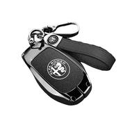 Premium Material Car Key Cover for Alfa Romeo Giulia Quadrifoglio 2020 2021 2022, Protective Key Fob Case Protector, Durable Remote Control Shell, Anti Scratch Keychain Accessories,Black1