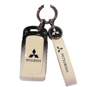 Premium Material Car Key Cover for Mitsubishi Lancer Evolution IX 2005 2006 2007, Protective Key Fob Case Protector, Durable Remote Control Shell, Anti Scratch Keychain Accessories,White2