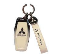 Premium Material Car Key Cover for Mitsubishi Lancer Evolution VIII 2003 2004 2005, Protective Key Fob Case Protector, Durable Remote Control Shell, Anti Scratch Keychain Accessories,White3