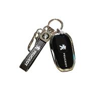 Premium Material Car Key Cover for Peugeot 5008 2016 2017 2018 2019 2020 2021 2022, Protective Key Fob Case Protector, Durable Remote Control Shell, Anti Scratch Keychain Accessories,Black1