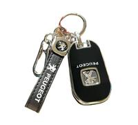 Premium Material Car Key Cover for Peugeot 807 2002 2003 2004 2005 2006 2007 2008, Protective Key Fob Case Protector, Durable Remote Control Shell, Anti Scratch Keychain Accessories,Black2