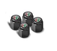 Premium Material Tyre Valve Stem Caps for Alfa Romeo Giulietta 2024 2025, Leak Proof Wheel Dust Covers, Car Accessories, Tire Valve Caps, Durable Valve Stem Covers,Black