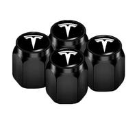 Premium Material Tyre Valve Stem Caps for Tesla Model S 2019 2020 2021 2022 2023 2024 2025, Leak Proof Wheel Dust Covers, Car Accessories, Tire Valve Caps, Durable Valve Stem Covers,Black