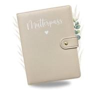 Premium Maternity Log Cover Made of Faux Leather for German Maternity Log - with Compartments for Ultrasound Image, Vaccination Certificate, Insurance Card - High-Quality