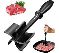Premium Meat Chopper - Hamburger Smash, ana Non-Stick Masher With Nylon Mash, Fork & Mix Chop