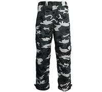 Premium Mens Thermal Fleece Lined Trousers, Super Soft Casual Camouflage Cargo Combat Elasticated Waist Full Length Regular Fit Work Smart Men Bottoms Pants, White CamoM