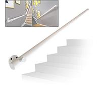 Premium Metal Bracket Kit - 100cm/40inch White Round Solid Wood Design for Indoor/Outdoor Stair Support, Easy Installation, Sturdy Handrail Bracket, Modern Decor