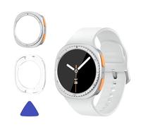 Premium Metal Case for Samsung Galaxy Watch 8 40mm - Includes Back Cover, Cloth & Lever - Shock and Scratch Resistant for Full Body Protection(Silver)