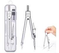 Premium Metal Drafting Compass - Reusable Geometry Tool with Refillable Leads for School, Office & Technical Drawing