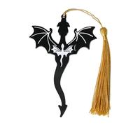 Premium Metal Dragon Bookmark, Pterodactyl Tassel Metal Bookmark, Dual-Tone Black & Yellow Zinc Alloy Book Marker, Ideal Dragon Gifts for Book Lovers, Readers, Students, Teachers, Kids & Collectors