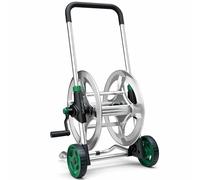 Premium Metal Hose Reel Cart for 1/2" Hoses, Maximum Winding Capacity of 60m, Portable Garden Hose Pipe Trolley with Crank for Easy Winding, Angled Hose Connecter, for Garden Hoses