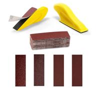 Premium Micro Detail Sander Paper Kit,Mini Hand Sanding Block for Finishing Tight Narrow Spaces Polishing Projects, 3.5” x 1” Wet Dry Sandpaper Grit Sandpaper 60 120 240 400 Grit