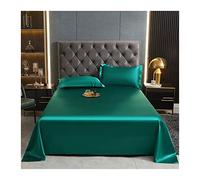 Premium Microfiber Flat Sheet Super Soft Cooling Flat Bed Sheet Hotel Quality Luxury Solid Color Satin Top Sheet For Single Twin Full Double Bed, 1 Piece ( Color : Green , Size : 230x245cm-90x96" )