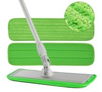 Premium Microfiber Mop Pad Refills for Flat Mop Systems Thick Two Layer Fiber Blend Optimized for Liquid Absorption and Dry Pickup of Fine Particles