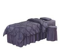 Premium Microfiber Table Sheet Set 4 Piece Solid Color Bed Valance & Table Skirt Perfect for Salon & Home Rounded Head 180x70cm (Color B)