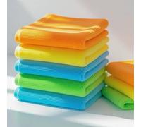 Premium Microfibre Cleaning Cloths, large Size 40 x 40 cm, Pack of 24, Multi Purpose, Super Absorbent Lint Free Washable For House, Kitchen, Car, Motorbike, Windows in Lemon Yellow colour.