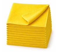 Premium Microfibre Cleaning Cloths - Streak-Free, Lint-Free, Ultra Absorben Yellow - Bulk 10-Pack