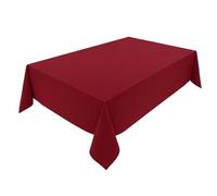 Premium Minimate Fabric Tablecloth Modern Smooth Wide Hem Non Iron Durable Washable Tumble Dry Kitchen Living Room Choice of Size and Colour (Wine Red, 140 x 350)
