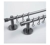 Premium Modern Minimalist Curtain Rod Set, Heavy Duty Manganese Steel Window Drapery Rods With Silent Glide Clip Rings, For Kitchen Bathroom And Bedroom Wall (Brushed)(Black/B,180cm(5.9ft))